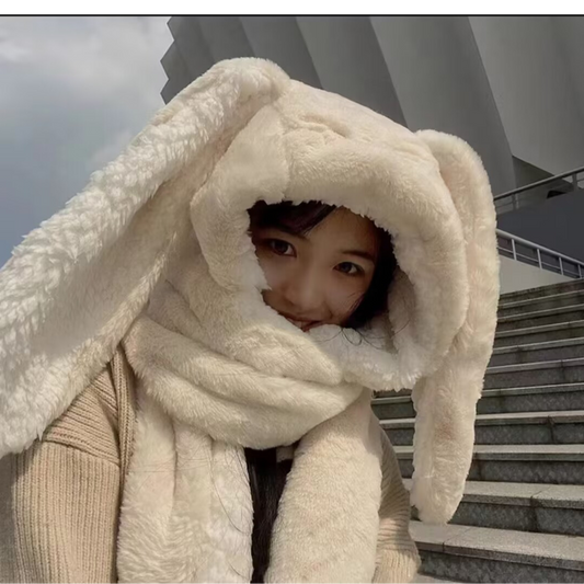 Colette – Cozy Rabbit-Ear Hood & Scarf