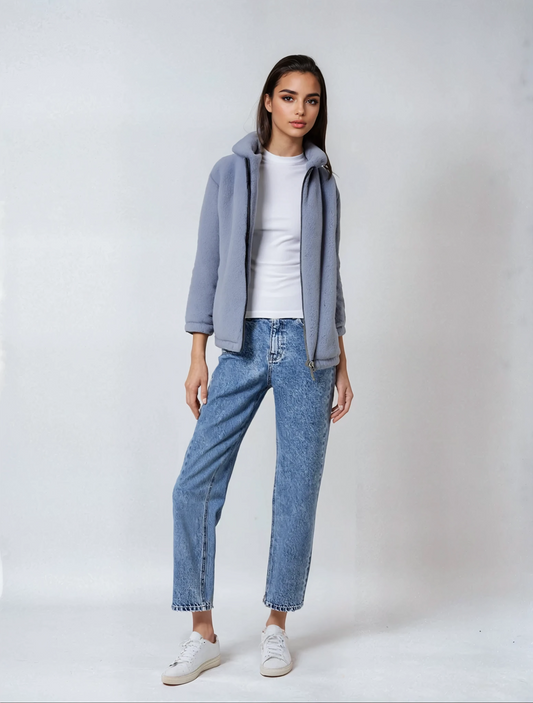 Celeste – Faux Fur Hooded Plush Coat