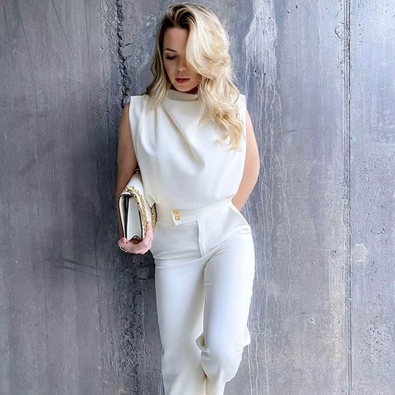 MAËLIS – Draped Elegance Sleeveless Top