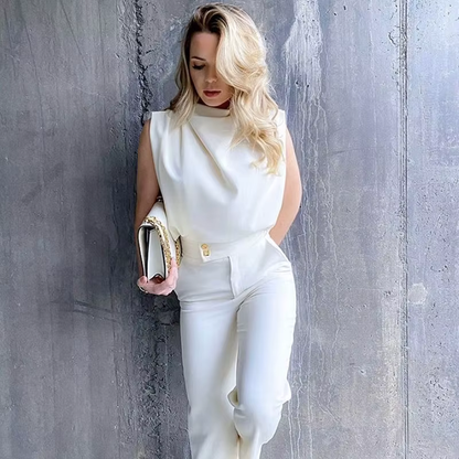 MAËLIS – Draped Elegance Sleeveless Top