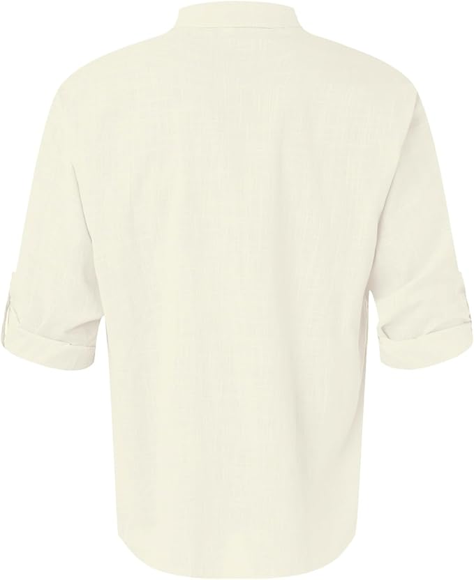 CÔTE BLANCHE – Relaxed Fit Cotton-Linen Collar Shirt