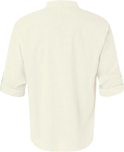 CÔTE BLANCHE – Relaxed Fit Cotton-Linen Collar Shirt