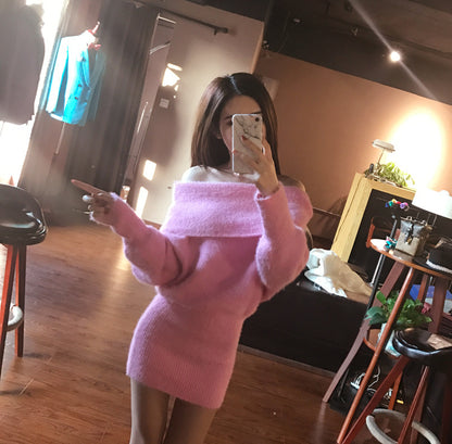 MAËVA – Plush Kiss Off-Shoulder Dress