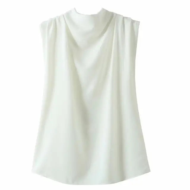 MAËLIS – Draped Elegance Sleeveless Top