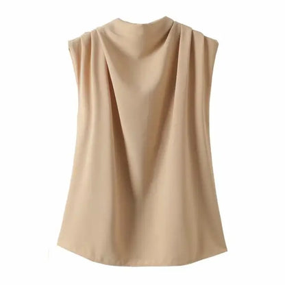 MAËLIS – Draped Elegance Sleeveless Top