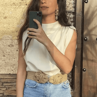 MAËLIS – Draped Elegance Sleeveless Top