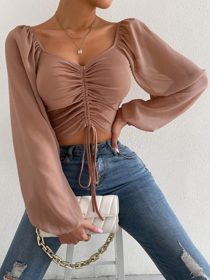 Isabella - Chiffon Lantern Sleeve Blouse