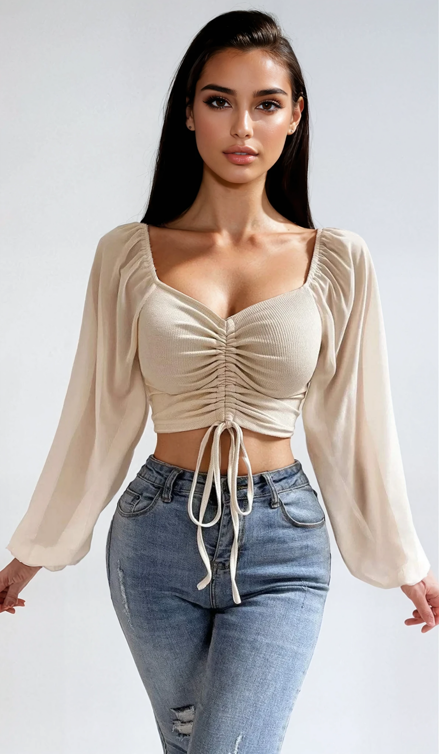 Isabella - Chiffon Lantern Sleeve Blouse