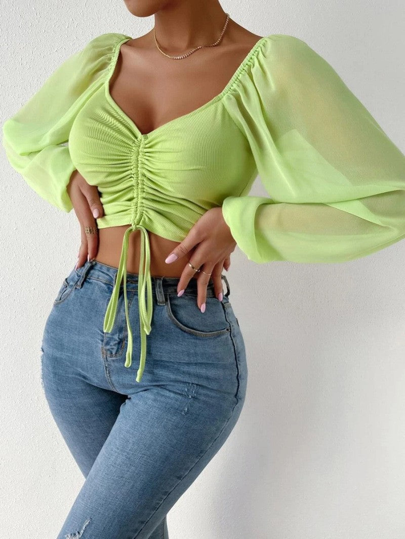 Isabella - Chiffon Lantern Sleeve Blouse