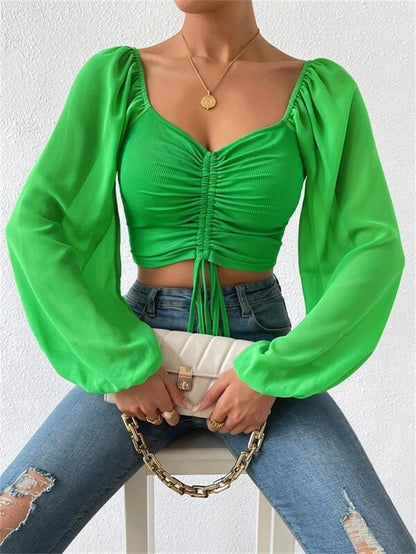 Isabella - Chiffon Lantern Sleeve Blouse
