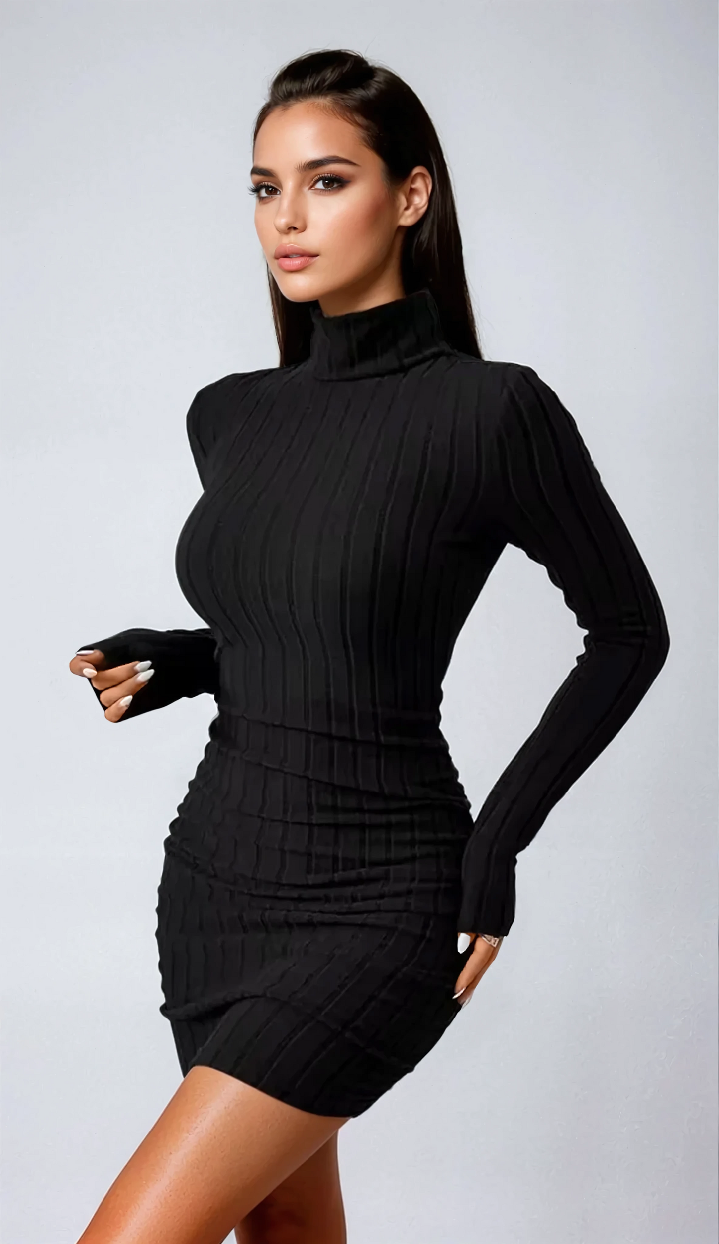 Noémie – Long Sleeve Knit Bodycon Dress