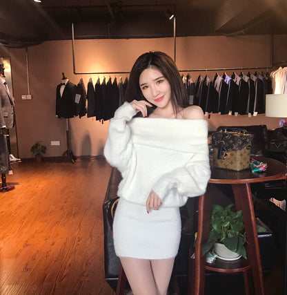 MAËVA – Plush Kiss Off-Shoulder Dress